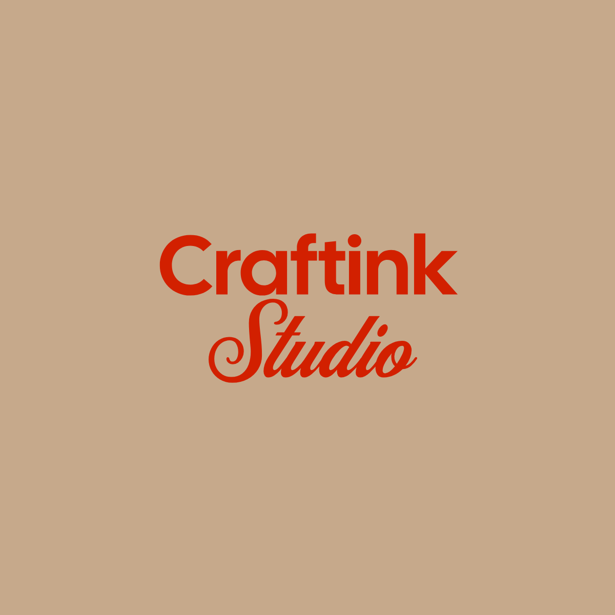 Camiseta Manga Corta Marrón Logo Rojo | Craftink Studio