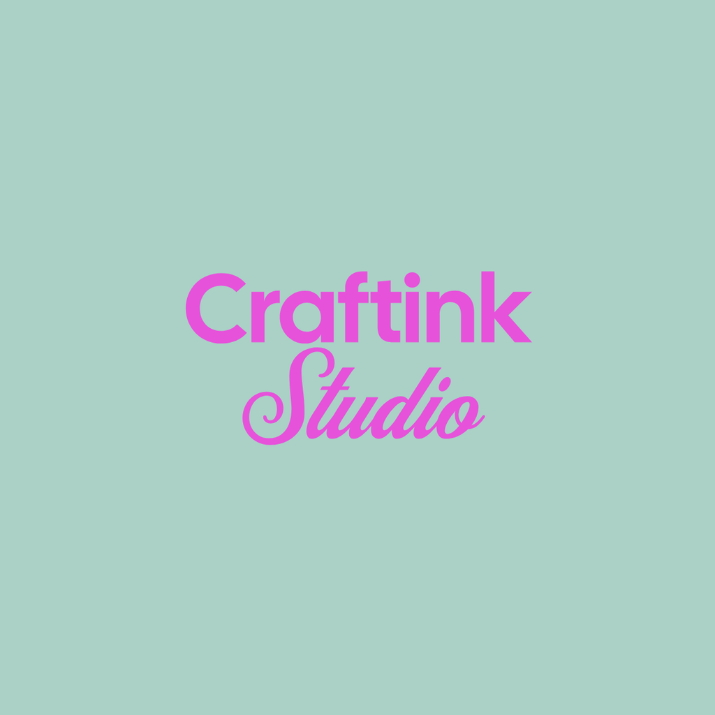 Camiseta Manga Corta Verde Menta Logo Rosa | Craftink Studio