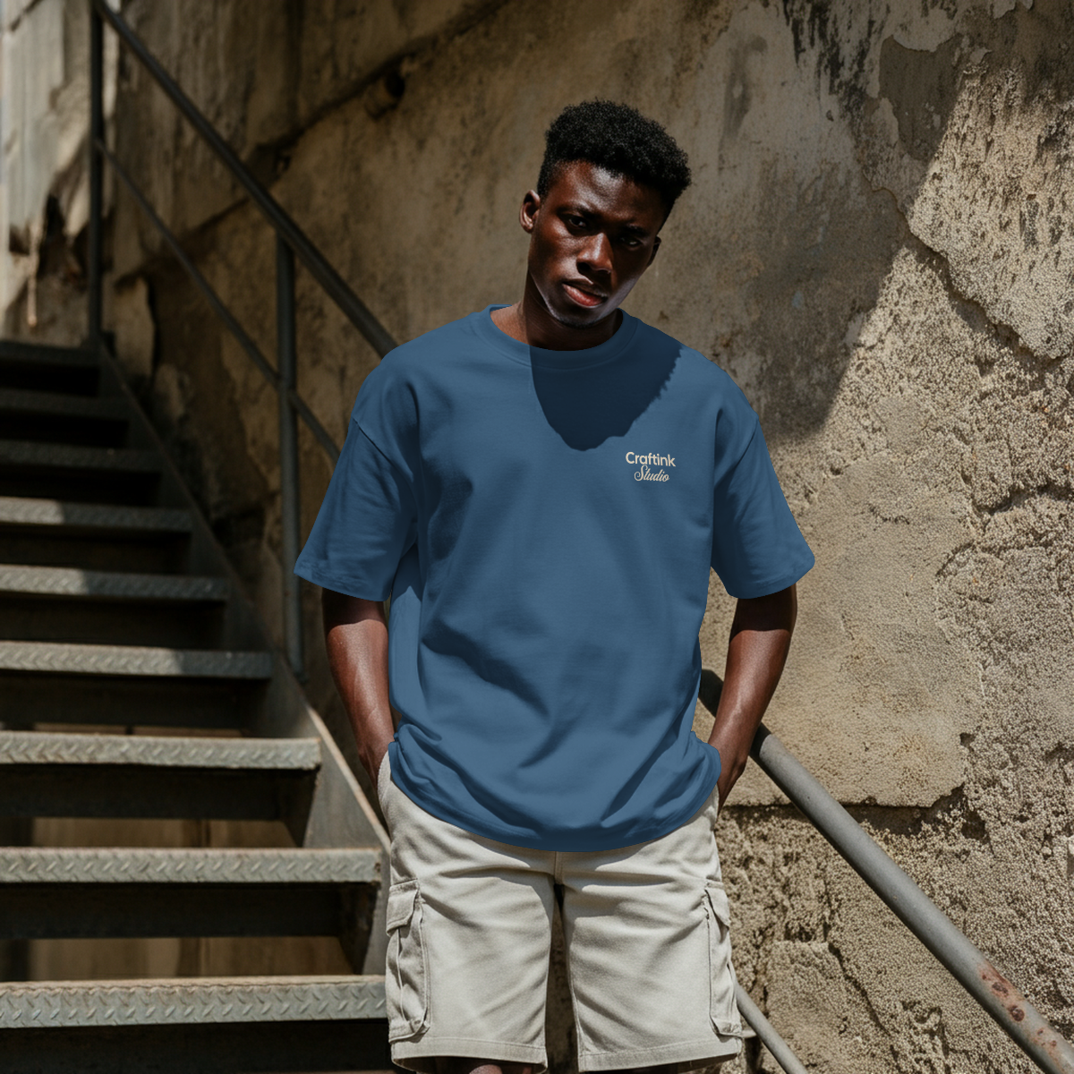 Camiseta Manga Corta Azul "Wildlife Fruits" | 100% Algodón | Estilo Streetwear